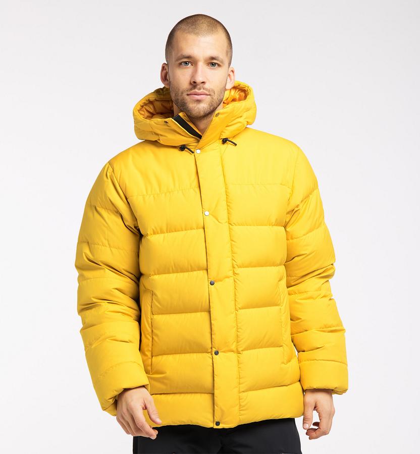 Haglöfs Näs Down Jacket Yellow For Mens VRBWJ3476 Australia